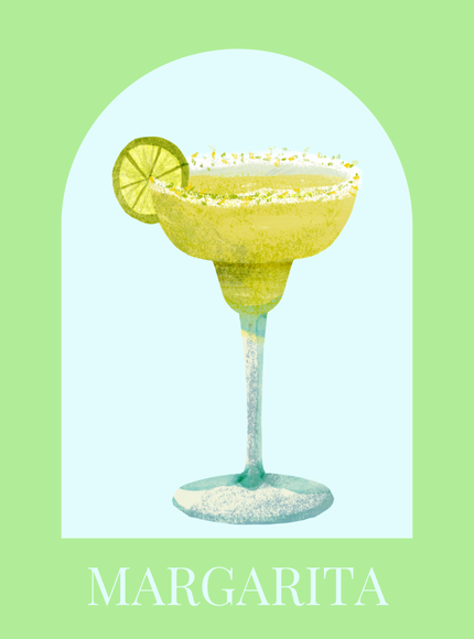 Margarita Cocktail Illustration Poster