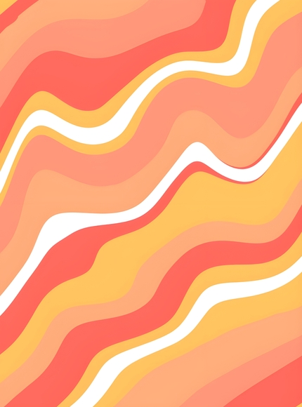 Abstrakt konstprint med orange vågor 