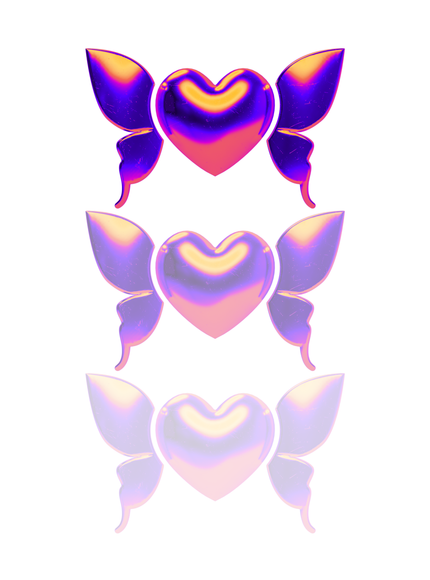 Heart With Wings Gradient Art Print