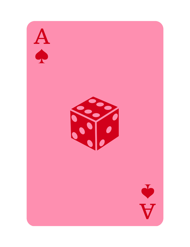 Spader ess spelkort röd tärning Poster 