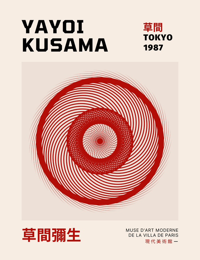 Yayoi Kusama Tokyo 1987-utställning Poster 
