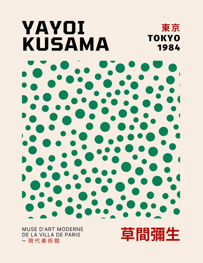 Yayoi Kusama Tokyo 1984 Utställning Poster Konsttryck 