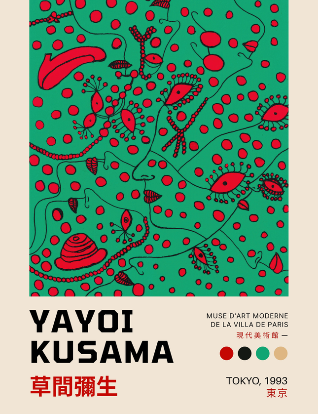 Yayoi Kusama Tokyo 1983 Utställning Poster 