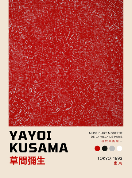 Yayoi Kusama Tokyo 1993 Red Dot Art Exhibition Poster