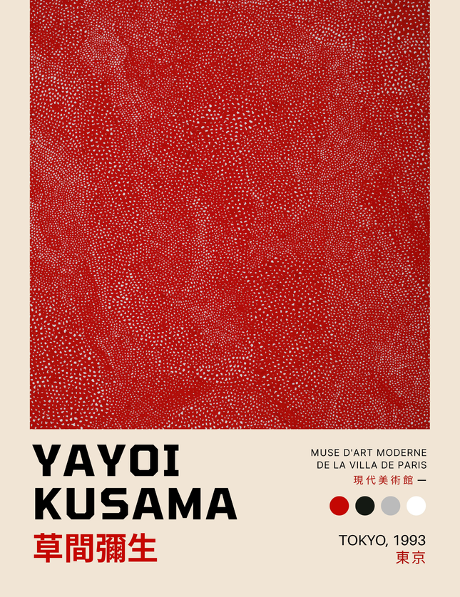 Yayoi Kusama Tokyo 1993 Röd prick konstutställning Poster 