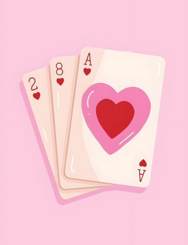 Ace of Hearts Playing Card Pink Poster - Framzio