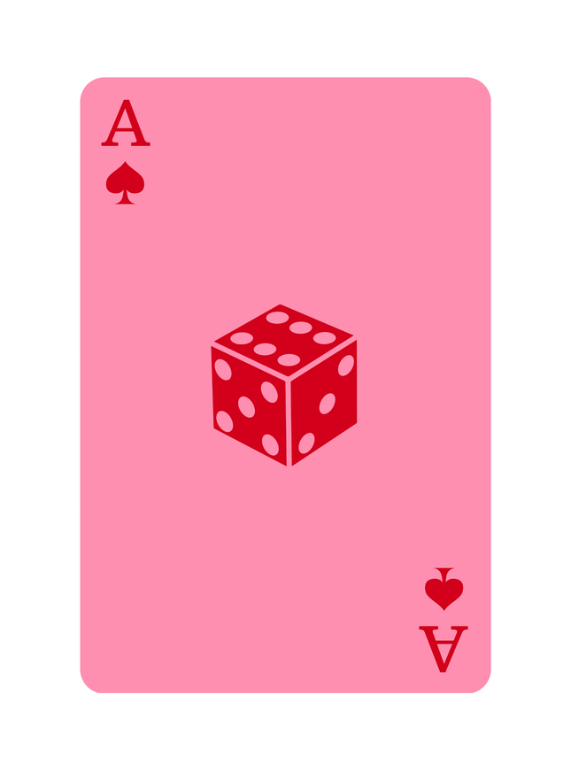 Ace of Spades Playing Card Red Dice Poster - Framzio