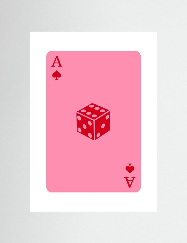 Ace of Spades Playing Card Red Dice Poster - Framzio