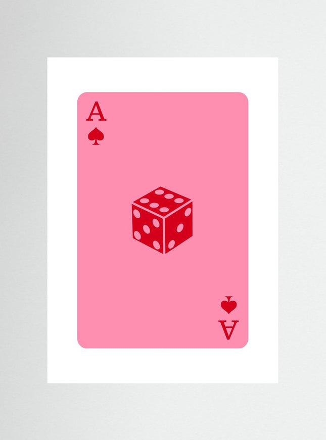 Ace of Spades Playing Card Red Dice Poster - Framzio