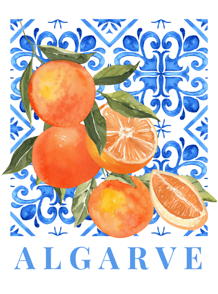 Algarve Oranges Poster – Portuguese Tile Art Print - Framzio