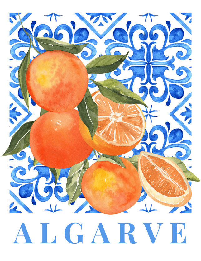 Algarve Oranges Poster – Portuguese Tile Art Print - Framzio