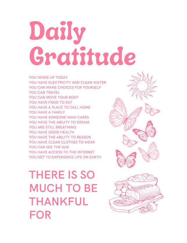 Daily Gratitude Typography Poster - Framzio