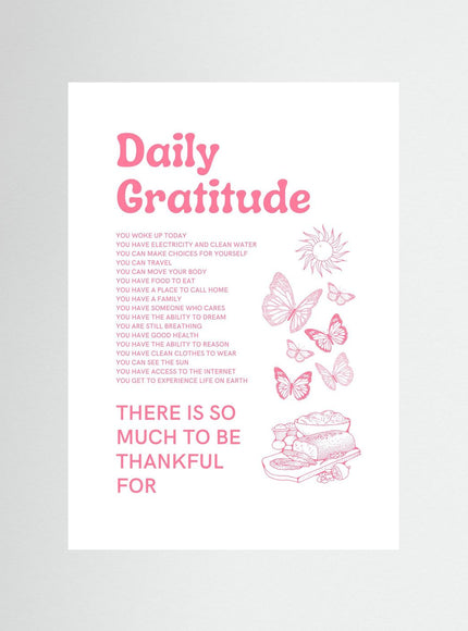 Daily Gratitude Typography Poster - Framzio