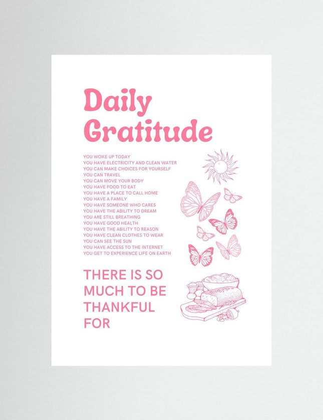 Daily Gratitude Typography Poster - Framzio