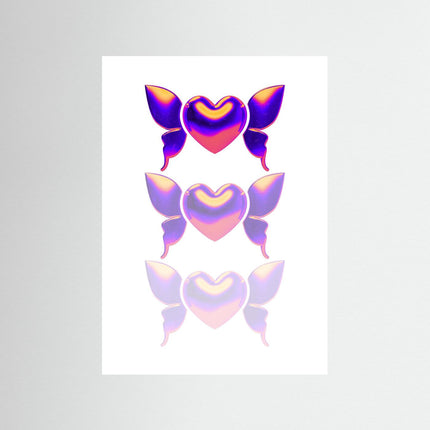 Heart With Wings Gradient Art Print - Framzio