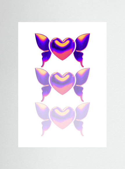 Heart With Wings Gradient Art Print - Framzio