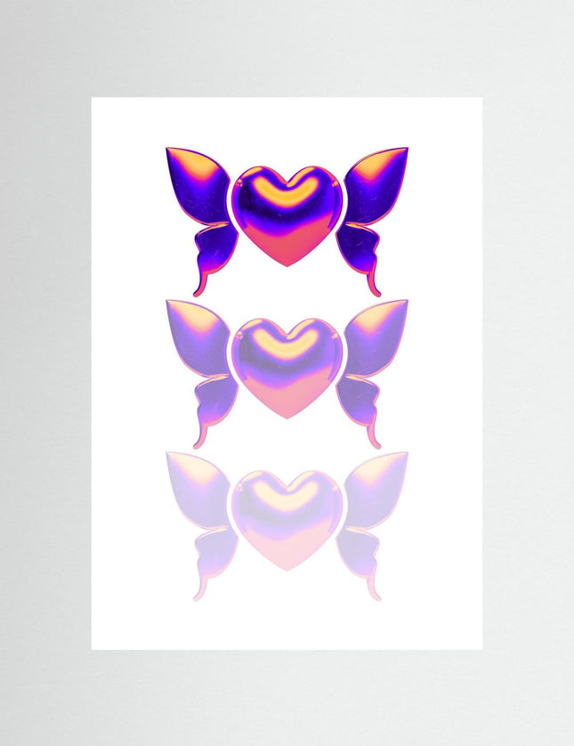 Heart With Wings Gradient Art Print - Framzio