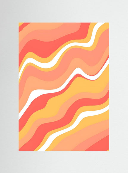 Orange Waves Abstract Art Print - Framzio