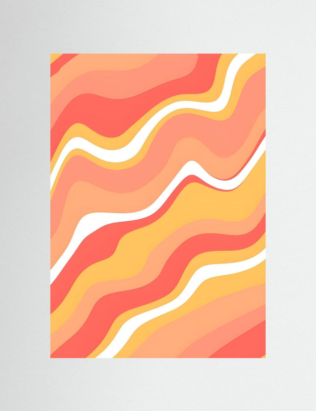 Orange Waves Abstract Art Print - Framzio