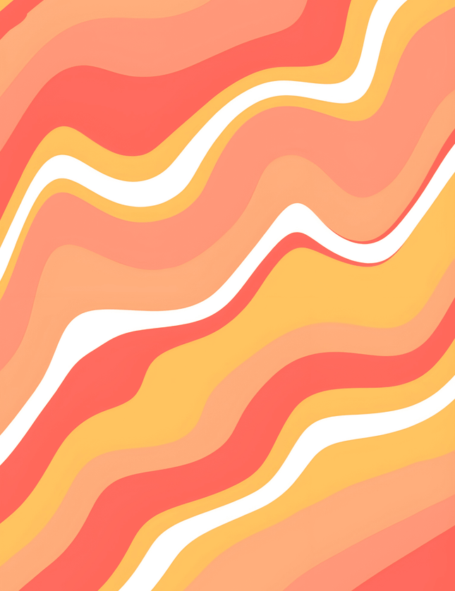 Orange Waves Abstract Art Print - Framzio