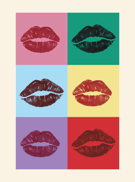 Pop Art Lips Poster | Colorful Kiss Print - Framzio