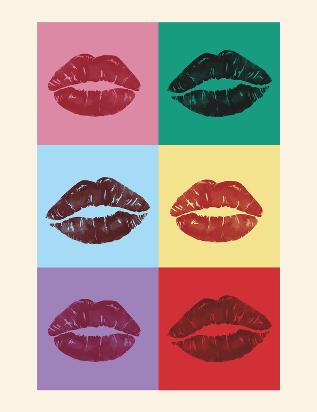 Pop Art Lips Poster | Colorful Kiss Print - Framzio
