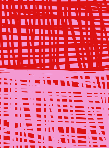 Red and Pink Grid Abstract Poster - Framzio