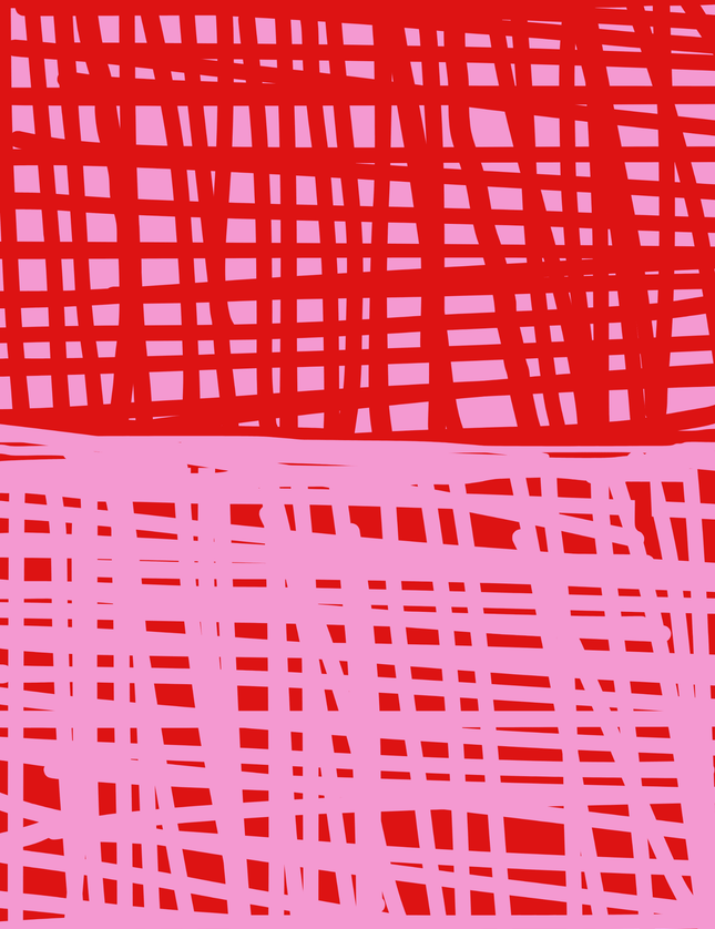 Red and Pink Grid Abstract Poster - Framzio