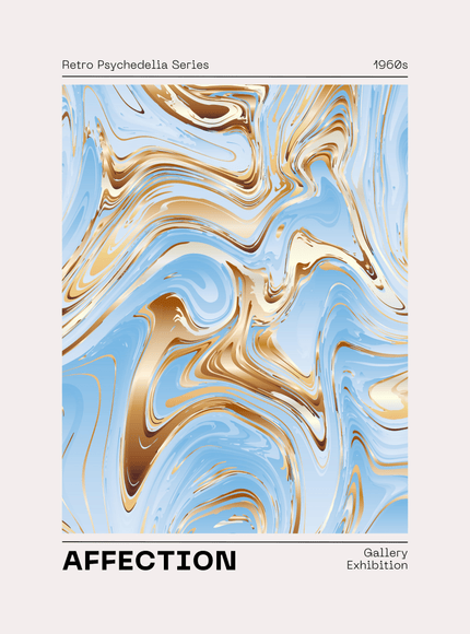 Retro Psychedelic Marble Swirl Art Print - 1960s Abstract - Framzio