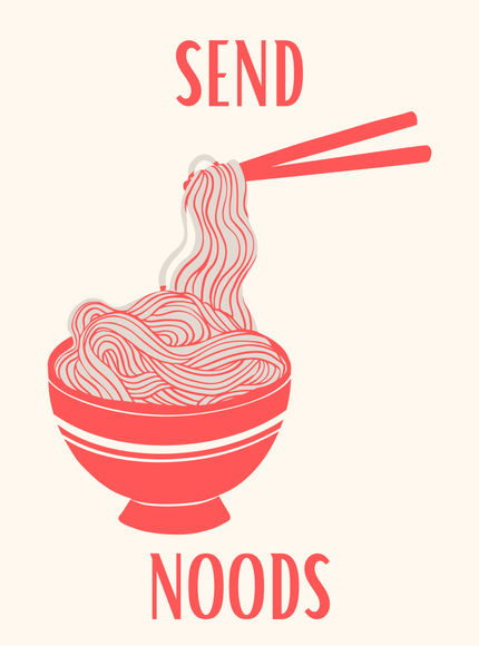 Send Noods Ramen Poster - Retro Kitchen Wall Art - Framzio