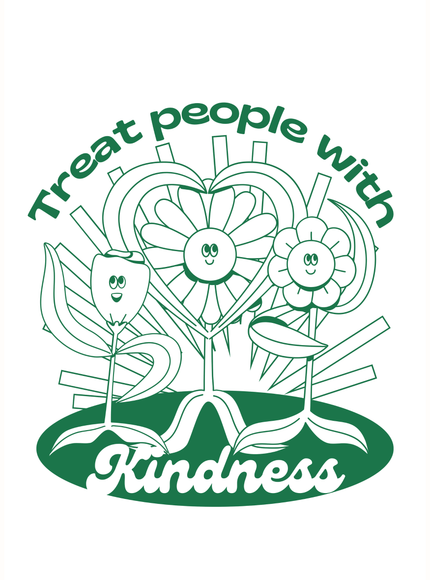 Treat People With Kindness Floral Typography Poster - Framzio